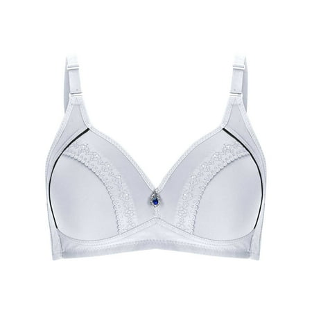 HOOJT Clearance!Woman s Bra Embroidered Glossy Comfortable Breathable Bra Underwear No Rims Seamless Push Up Underwear