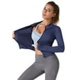 thumbnail image 4 of Valcatch Women's Workout Quick Dry Jacket Lightweight Zip Up Yoga Jacket Cropped Athletic Slim Fit Tops, 4 of 6