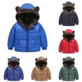 thumbnail image 2 of Zecgelong Toddler Boys Girls Winter Coat Bear Ears Hooded Jacket Reversible Wear Thicken Windproof Zipper Warm Outwear, 2 of 5