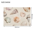 thumbnail image 4 of Yayeee Bath Rugs for Bathroom Floor Set of 2 Non Slip Fluffy Soft Absorbent Mat, Green Watercolor Seashells, 4 of 7