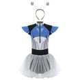 thumbnail image 3 of TiaoBug Galatic Alien Babe Costume for Women Tulle Skirt Leotard Astronaut Halloween Outfits Silver XL, 3 of 5