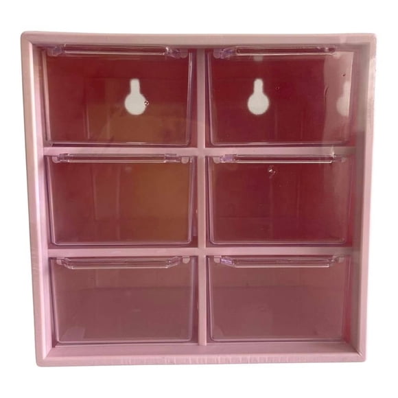 Cajonera My Shop de Plástico Mini con 6 Divisiones Rosa