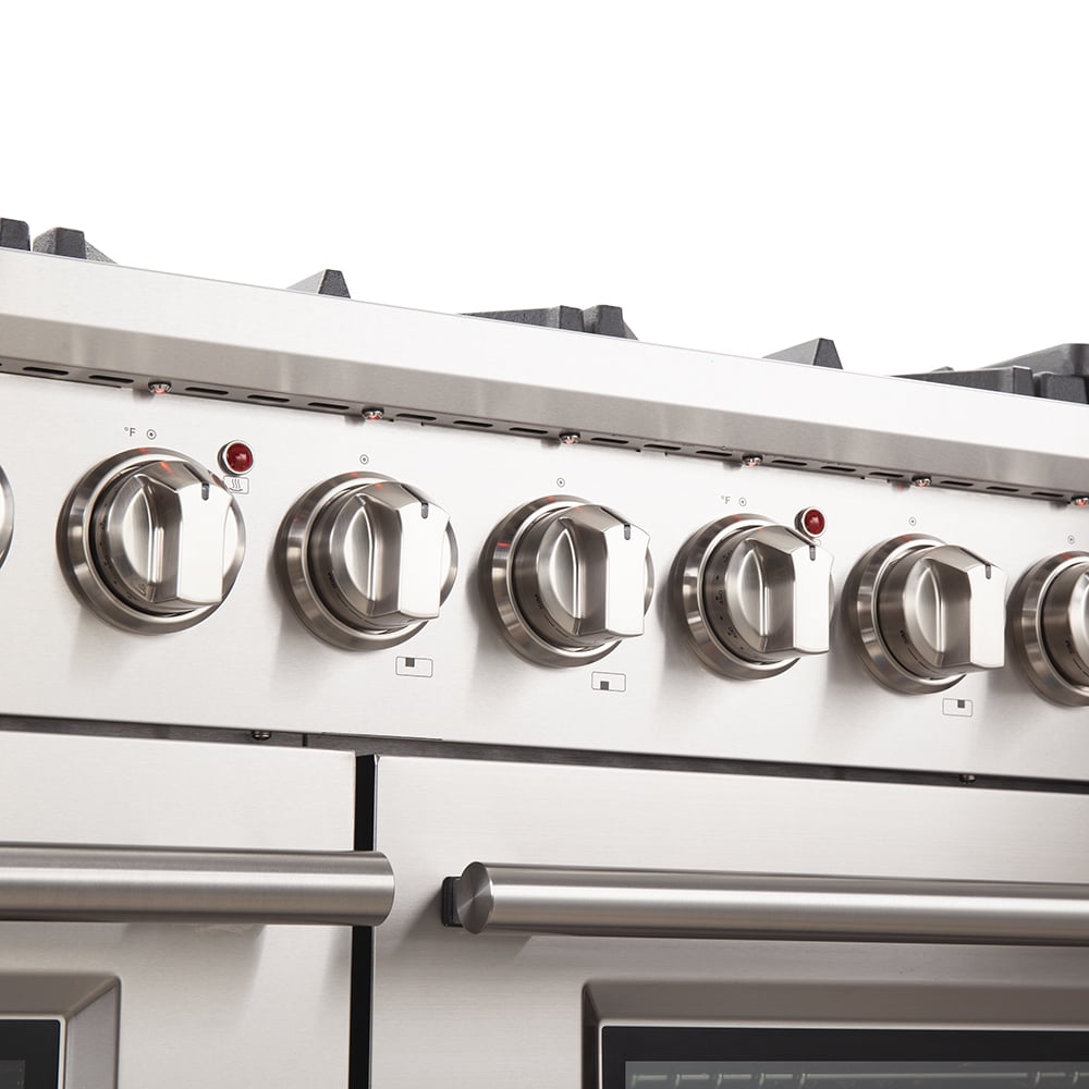 Forno Capriasca 48 in 6.58 cu ft Double Oven Gas Range in Stainless Steel