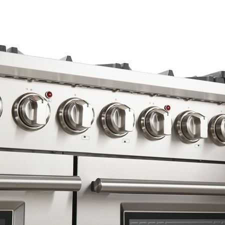 Forno Appliances - Capriasca Alta Qualita 6.58 Cu. Ft. Freestanding Double Oven Gas Range with Convection Ovens - Stainless Steel