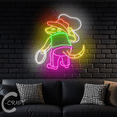 thumbnail image 3 of C-CRAFT Cowboy Opossum Neon Led Light Up 40 inch for Cowboy Home Bar Wall Decor, 3 of 5