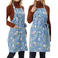 thumbnail image 4 of 2 Pc Heilwiy Bib Aprons For Women Soft Cotton Linen Kitchen Cooking Chef Apron, 4 of 5