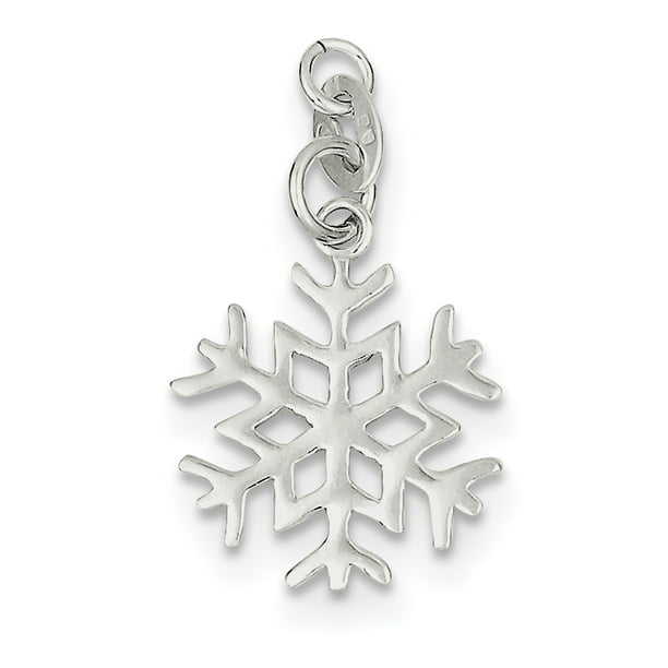 Snowflake sterling silver charm with blue frozen Murano glass