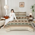 thumbnail image 4 of Homewish Ancient Bohemain Aztec Bedding Comforter Set,Rustic Western Tribal Twin Comforter Sets,Brown Beige Bedding Set For Kids,Luxury Bedroom Decor Reversible,2-Piece, 4 of 8