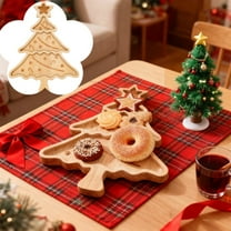 Christmas Tree Tray, Christmas Tree Charcuterie Boards, Wood Christmas Tree Shaped Serving Tray - Holiday Serving Tray, Wood Cutting Board for Cheese, Fruit, Sushi, Home Decor