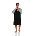 thumbnail image 4 of London Polo Mens Nightshirt - Cotton Long Sleeve Lounge, Sleep Henley Shirt Pajama, Mens Nightgown/Big Sleeping Top, Black/X-Large, 4 of 6
