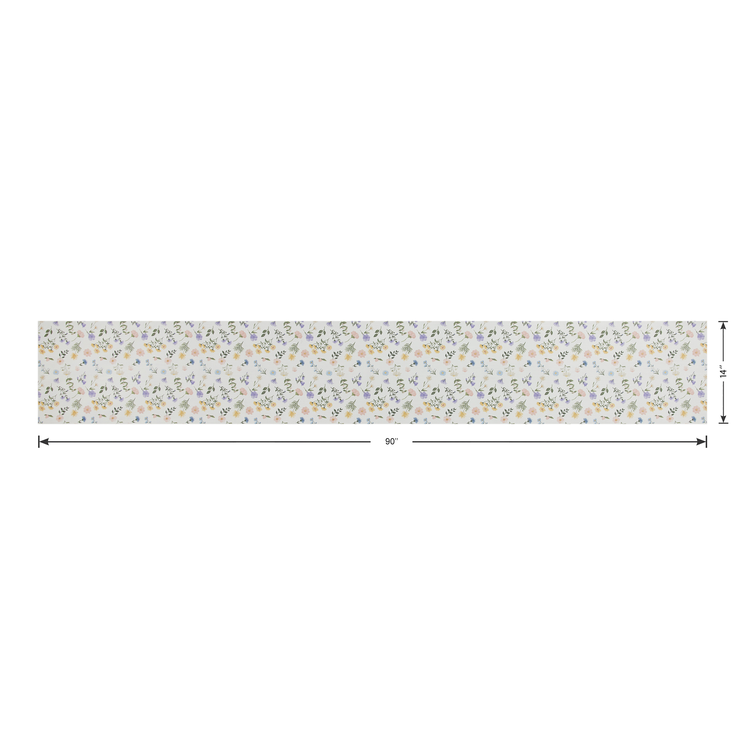 Easter Wild Flowers Table Runner - 14" x 90" - 100% Polyester, Multi-color