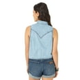 thumbnail image 2 of Wrangler Ladies Retro Sleeveless Tie Front Blue Western Shirt 112315061, 2 of 3