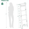 thumbnail image 3 of Blanket Ladder Shelf for Living Room, Decorative Quilt Rack with Storage Shelf, 6-Tier Farmhouse Ladder Holder Organizer with 4 Removable Hooks for Bedroom, Black, 3 of 16