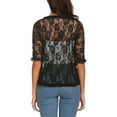 thumbnail image 4 of Chollius Women Summer Sun-Proof Cardigan Lace Sheer Cardigan Summer Short Sleeve Slim Shrug Ruffle Open Front Tops for Women, 4 of 6