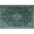 thumbnail image 1 of Ahgly Company Indoor Rectangle Medallion Light Blue Traditional Area Rugs, 2' x 3', 1 of 4