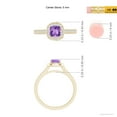 thumbnail image 4 of ANGARA Natural Classic Cushion Amethyst Ring with Diamond Halo in 14K Yellow Gold for Women (Size-5mm) | February Birthstone, Birthday, Anniversary, Jewelry Gift for Women | Natural Amethyst Ring, 4 of 8