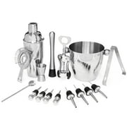 Best Choice Products 16-Piece Stainless Steel Bartender Mixology Set w Ice Bucket, Cocktail Shaker, Strainer Silver by Best Choice Products