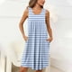 thumbnail image 1 of mfyjkho Vestidos para mujer, Camisón sin mangas con bolsillos y estampado para mujer, camisón plisado con cuello redondo Vestidos festivos m, 1 of 7
