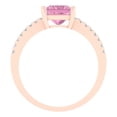 thumbnail image 4 of Clara Pucci 14K Rose Gold Solid Gold Pink Solitaire with Accents Anniversary Ring for Women - 1.62 cttw Princess Cut, 4 of 8