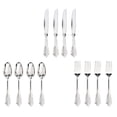 thumbnail image 3 of Paquete de 12 cubiertos desechables, tenedores de plástico, cucharas, cuchillos, decoración para fiestas, cubiertos Plata, 3 of 9