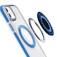 thumbnail image 2 of For Apple iPhone 16e Hybrid Clear Back Case with Invisible Camera Bracket Stand, MagSafe Magnetic Circle, Shockproof Color Frame Cover, XPM Phone Case [Blue], 2 of 11