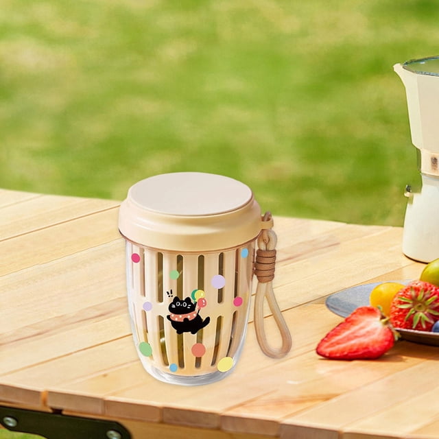Recipiente hermético para ensalada de frutas con colador, fácil de usar, elegante recipiente para almacenar frutas con tapa y tenedor para trabajar al Amarillo