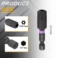thumbnail image 2 of Uxcell 2pcs TT55 Torx Impact Screwdriver Bit 1/4" Hex Shank 2" Long Magnetic with Hole, 2 of 7