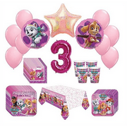 Girl Pups Paw Patrol Skye Everest 3rd Birthday Party Pack 52 Piece Set