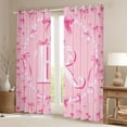 thumbnail image 2 of Homewish Girly Pink Bowknot Black Out Curtains for Girls, Kawaii Cartoon Monogrammed Curtains Pack of 2 (42x63 Each), Initial R Letter Bedroom Curtains, Blackout Curtains Home Decor, 2 of 6