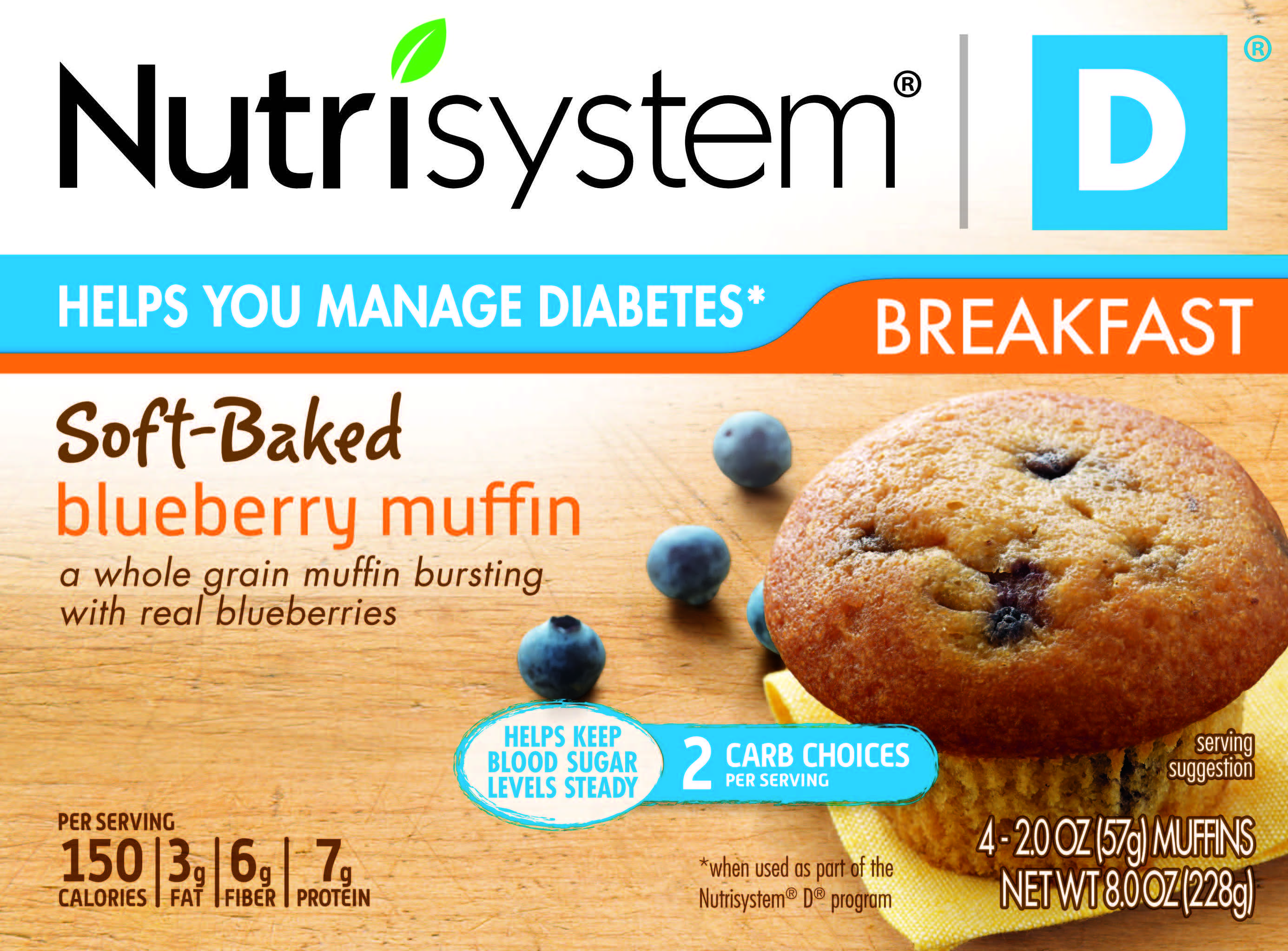 Nutrisystem D Blueberry Muffins, 2 oz, 4 count, (Pack of 4)