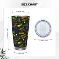 thumbnail image 4 of Picia Pixel Game Pattern 20 oz Tumbler Stainless Steel Vacuum Insulated Coffee Ice Cup Double Wall Travel Flask Dual Lid Water Bottle, Eco-friendly Car Cup, 4 of 8