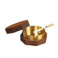 thumbnail image 2 of Stainless Steel Round Cigar Ashtray - Perfect for Home Use, 2 of 3