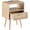 Natual, variant on 15.75" Rattan End Table with Drawer and Solid Wood Legs, Modern nightstand, Side Table for Living Room, Bedroom (Basics Model, Black)