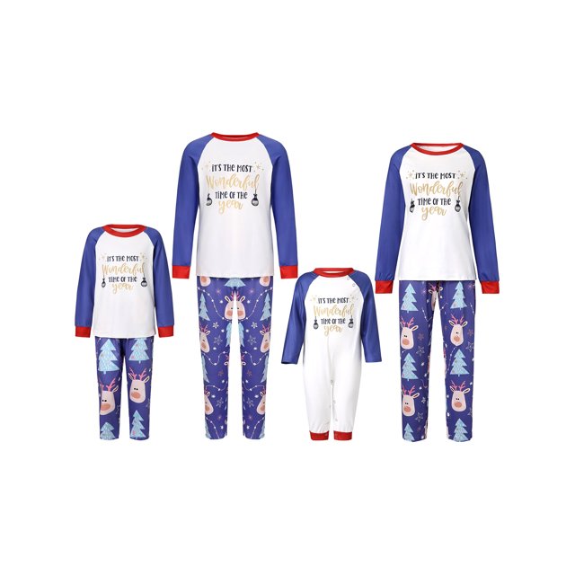 Familia Pijamas Navidad A Juego Manga Larga Cuello Redondo Tops Pantalones Largos/Romper XBTCLXEBCO NiñOs Morados;6 Años