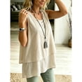 thumbnail image 6 of WCJM Women's Tanks Flowy Chiffon Sleeveless Blouse for Women Double Layers Crewneck Tank Top Ladies Summer White Tunic Shirt, 6 of 7