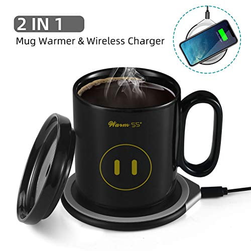 Coffee Mug Warmer with Wireless Charger, YISUN 2 in 1 Mug Warmer Set