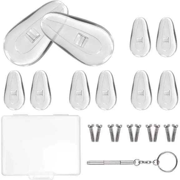 LUOLAX 20pcs Eyeglasses Nose Pads, Glasses Nose Pads w/Replacement Repair Tools Kit