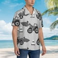 thumbnail image 5 of Haiem Gray Tractor Printed Hawaiian Shirt for Men - Men’s Casual Beach Summer Shirts - Stretch Fabric with Modern Fit-Small, 5 of 9