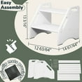 thumbnail image 4 of Jouetondream Two Step Stools, Bamboo Step Stool for kids, Non-Slip Toddler Stool with Handles for Bathroom, Bedside, kitchen, Living room, White, 4 of 8