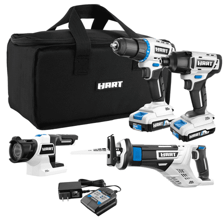 HART 20-Volt Cordless 4 Tool Combo Kit