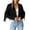 Black, variant on Jackets for Women Ladies Fashion Solid Color Fringe Faux Suede Leather Jacket Fashion Fringe Motorcycle Cropped Jacket Womens Fall Tops Black