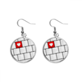 thumbnail image 1 of Love Keyboard Inserted Separately Ear Dangle Silver Drop Earring Jewelry Woman, 1 of 3