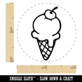 thumbnail image 2 of Hand Drawn Cute Ice Cream Cone Doodle Self-Inking Rubber Stamp Ink Stamper - Green Ink - Mini 1/2 Inch, 2 of 7