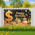 thumbnail image 6 of Golden Theme Happy Birthday Banner Decorative Design Party Backdrop for Birthday Celebration Indoor Party Event, 6 of 7