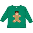 thumbnail image 3 of Inktastic Cute Gingerbread Girl with Red Plaid Bow Boys or Girls Long Sleeve Toddler T-Shirt, 3 of 5