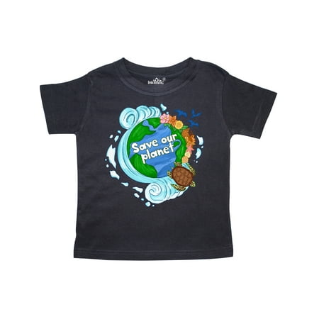 

Inktastic Earth Day Save Our Planet Turtle and Birds Gift Toddler Boy or Toddler Girl T-Shirt
