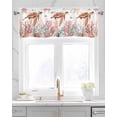 thumbnail image 2 of Sea Turtle Coral Linen Curtain Valance for Bedroom/Bathroom/Kitchen/Office/Living/Dining Room Window,Tropical Fish Underwater Starfish White Rod Pocket Topper Decorative Cafe Drapes Panel 42"x18", 2 of 6