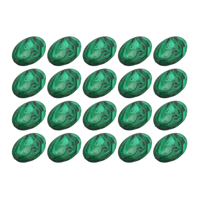 Harhinhe 20 cuentas de joyería de cabujón con piedras preciosas de malaquita en forma de huevo, 18x13mm para regalos de aniversarios de cumpleaños de Navidad