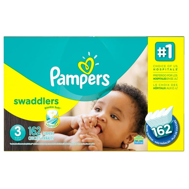 Transparent Melodious format Pampers Swaddlers Diapers Economy Pack 3 -162 ct. (16-28 lb.) item 80318699  - Walmart.com