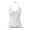 thumbnail image 3 of Rciityk Women's Tank Tops with Built-in Bra Adjustable Strap Halter V Neck Ruched Cami - Summer Vacation Outfits, 3 of 8